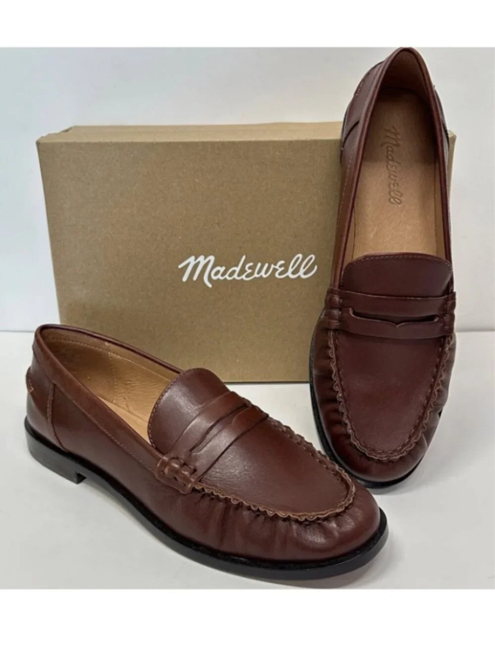 Madewell NYE Penny Loafers Apple Butter Brown Size 6.5 NEW IN BOX